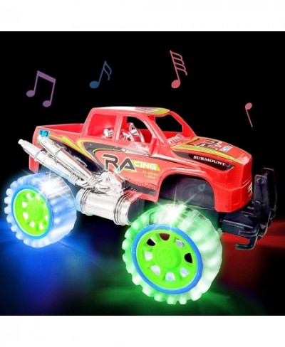 Light-Up Red Monster Truck with Sounds 9 Inch Monster Truck with Flashing Wheels and Friction Motor Push n Go Toy Car Best Bi...