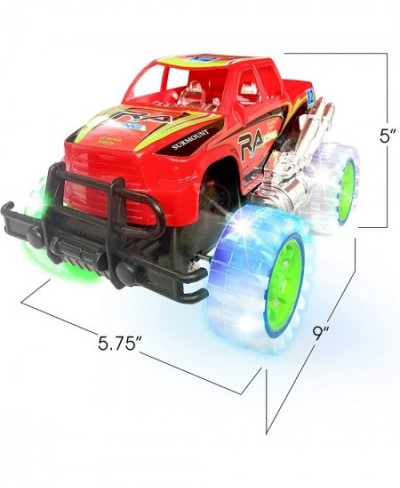 Light-Up Red Monster Truck with Sounds 9 Inch Monster Truck with Flashing Wheels and Friction Motor Push n Go Toy Car Best Bi...