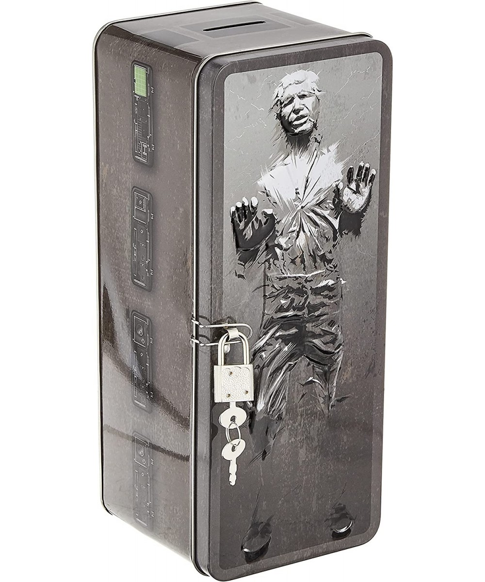 345507 Han Solo Star Wars XL Frozen in Carbonite Tin Bank with Coin Slot Lock & Key Grey $24.83 - Kids' Money Banks