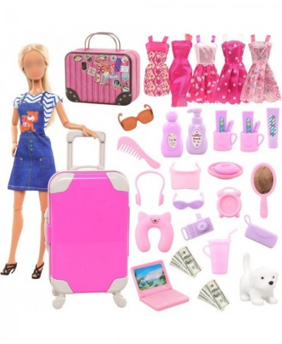 32 Pcs Doll Suitcase Luggage Travel Clothes and Accessories for 11.5 inch Girl Doll Travel Carrier Storage Including 1 Luggag...