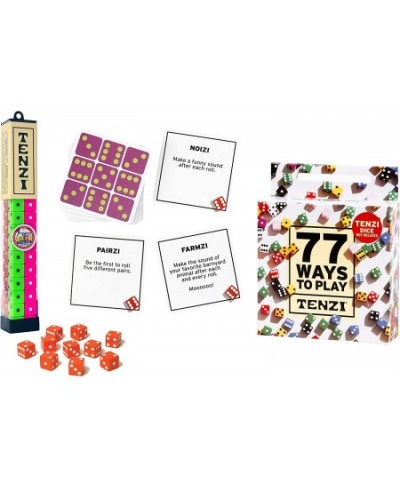 Dice Party Game Bundle with 77 Ways to Play - A Fun Fast Frenzy for The Whole Family - 4 Sets of 10 Colored Dice with Storage...