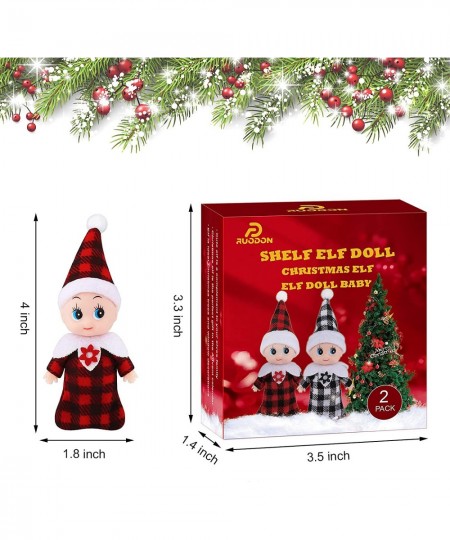 2 Pack Elf Twins Christmas Elf Doll Shelf Doll Elf Tiny Elf Boy Baby Girl for Christmas New Year Decoration Gift and Advent C...