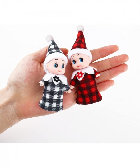 2 Pack Elf Twins Christmas Elf Doll Shelf Doll Elf Tiny Elf Boy Baby Girl for Christmas New Year Decoration Gift and Advent C...