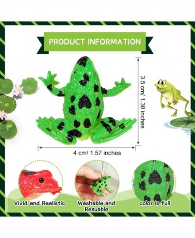 Plastic Frogs Toy Funny Christmas Toys Gifts Tiny Stretchy Rubber Frogs Mini Squishy Frog Animal Realistic Frog Figure Toys F...