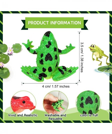 Plastic Frogs Toy Funny Christmas Toys Gifts Tiny Stretchy Rubber Frogs Mini Squishy Frog Animal Realistic Frog Figure Toys F...