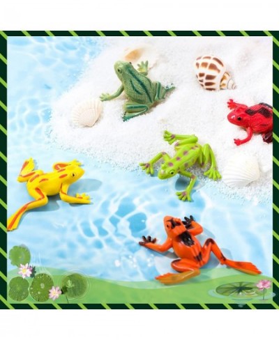 Plastic Frogs Toy Funny Christmas Toys Gifts Tiny Stretchy Rubber Frogs Mini Squishy Frog Animal Realistic Frog Figure Toys F...