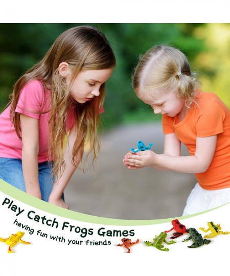 Plastic Frogs Toy Funny Christmas Toys Gifts Tiny Stretchy Rubber Frogs Mini Squishy Frog Animal Realistic Frog Figure Toys F...