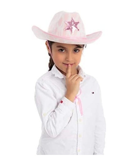 Children's Pink Cow Print Felt Cowboy Hat 2 Pack For Halloween Costume Accessories Prop Kits Dress-up Party Role Play Cosplay...