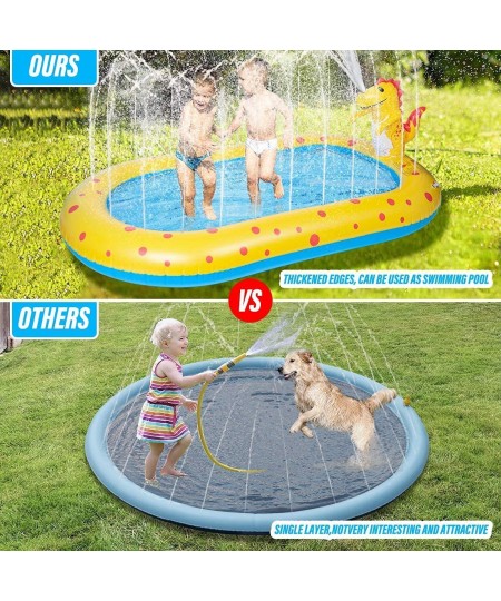 Inflatable Sprinkler Swiming Pool Dinosaur Sprinkler Pool Outdoor Swimming Pool Pool with Splash Outside Water Pool 4-in-1 Up...