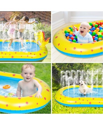 Inflatable Sprinkler Swiming Pool Dinosaur Sprinkler Pool Outdoor Swimming Pool Pool with Splash Outside Water Pool 4-in-1 Up...