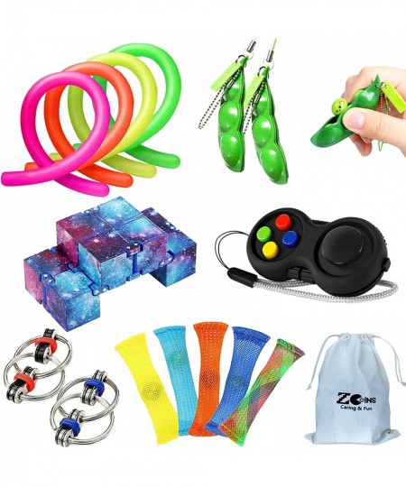 Fidget Toy Pack Infinity Cube Flippy Chain Peapod Marble Mesh Fidget Stretchy Band (16 Pack) $17.32 - Fidget Toys