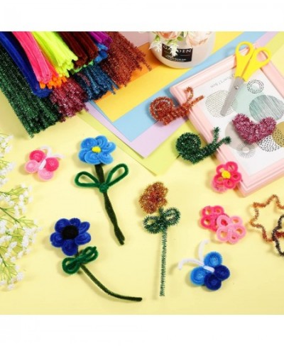 2400 Pcs Pipe Cleaners 24 Assorted Colors Chenille Stems Glitter Pipe Cleaners Craft Supplies Fuzzy Sticks for Kids DIY Art C...