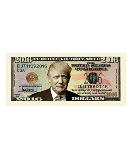 Pack of 25 - Donald Trump 2016 Federal Victory Limited Edition Presidential Dollar Bill $23.16 - Gags & Practical Joke Toys