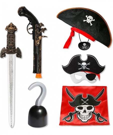 Pirate Dress Up Costume and Accessories Set Pirate Cape and Mask Buccaneer Costume Pirate Roleplay Cosplay Props $29.05 - Kid...