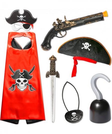 Pirate Dress Up Costume and Accessories Set Pirate Cape and Mask Buccaneer Costume Pirate Roleplay Cosplay Props $29.05 - Kid...