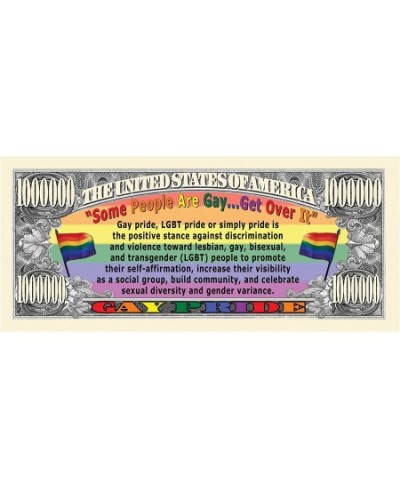 Pack of 5 - Gay Pride Million Dollar Bill $16.34 - Gags & Practical Joke Toys