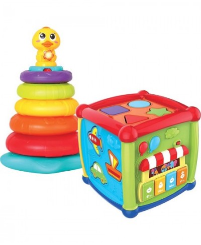 Baby Activity Center Flashing Baby Stack Toys with Shape Color Sorting Alphabet Activity Cube Music Cute Toys $33.62 - Early ...