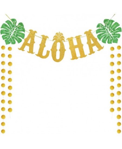 TMCCE Hawaiian Aloha Party Decorations Large Gold Glittery Aloha Banner for Luau Party Supplies Favors $24.70 - Kids' Party D...