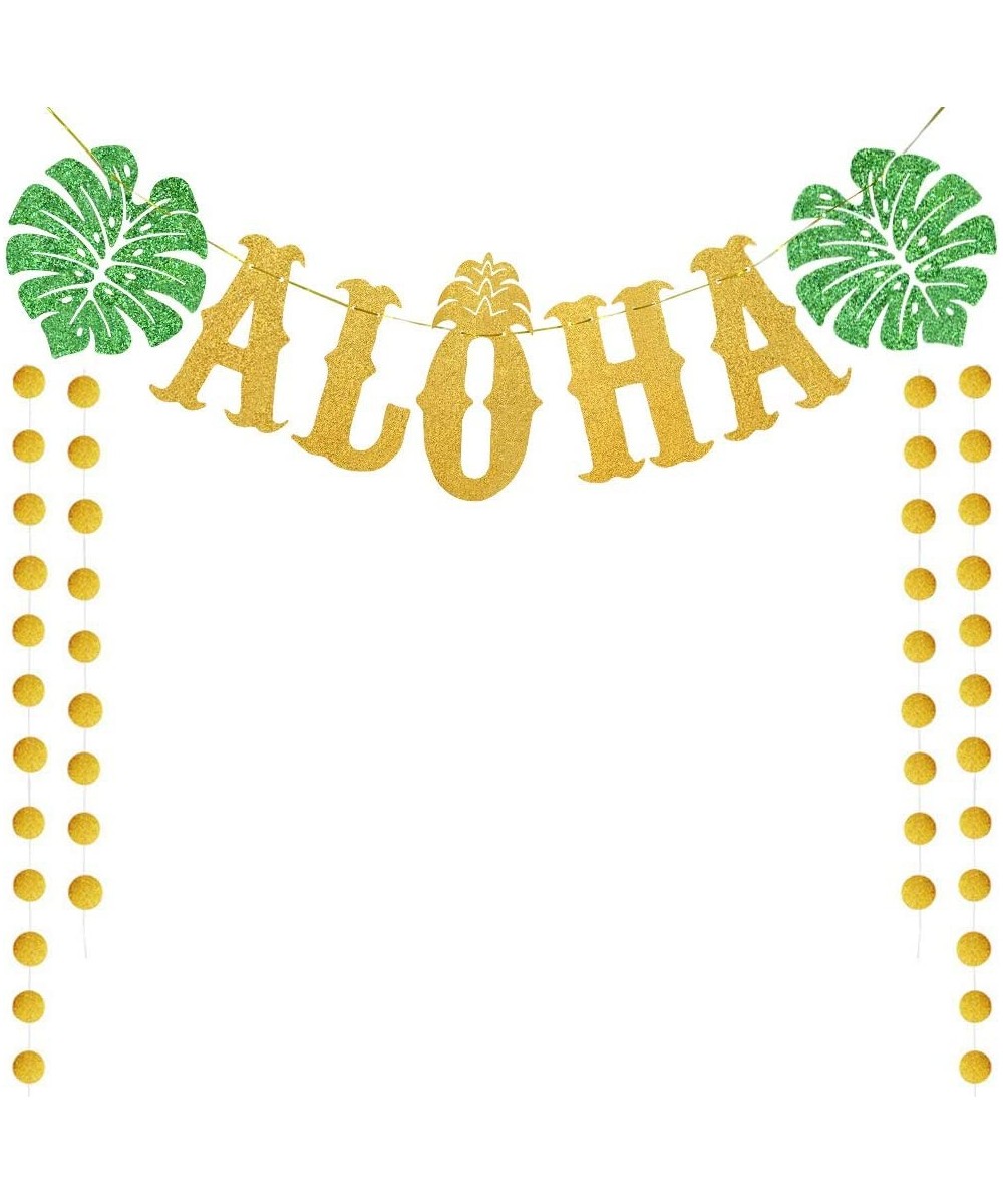 TMCCE Hawaiian Aloha Party Decorations Large Gold Glittery Aloha Banner for Luau Party Supplies Favors $24.70 - Kids' Party D...