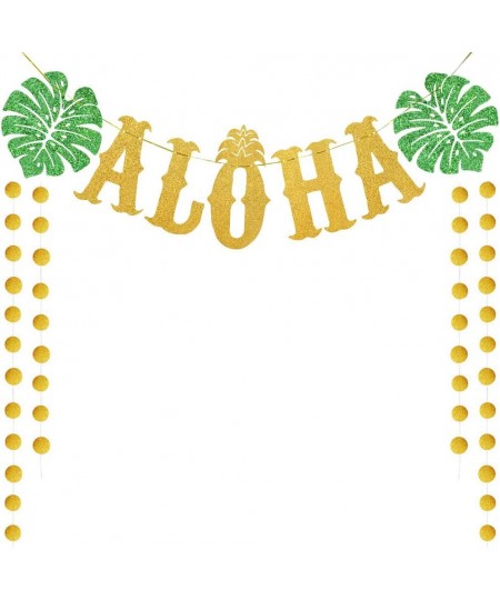 TMCCE Hawaiian Aloha Party Decorations Large Gold Glittery Aloha Banner for Luau Party Supplies Favors $24.70 - Kids' Party D...