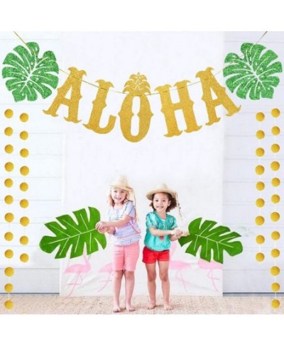 TMCCE Hawaiian Aloha Party Decorations Large Gold Glittery Aloha Banner for Luau Party Supplies Favors $24.70 - Kids' Party D...