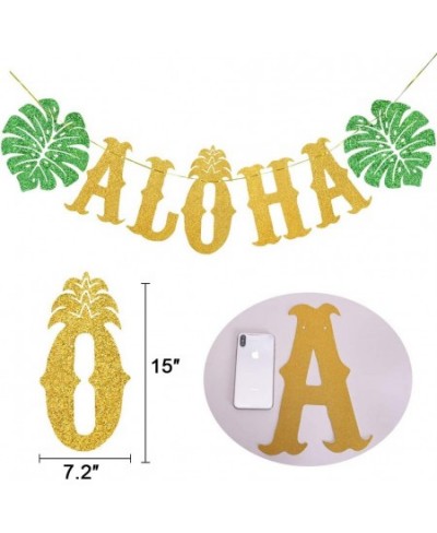 TMCCE Hawaiian Aloha Party Decorations Large Gold Glittery Aloha Banner for Luau Party Supplies Favors $24.70 - Kids' Party D...