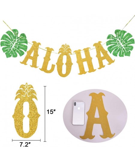 TMCCE Hawaiian Aloha Party Decorations Large Gold Glittery Aloha Banner for Luau Party Supplies Favors $24.70 - Kids' Party D...