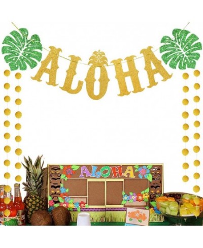 TMCCE Hawaiian Aloha Party Decorations Large Gold Glittery Aloha Banner for Luau Party Supplies Favors $24.70 - Kids' Party D...