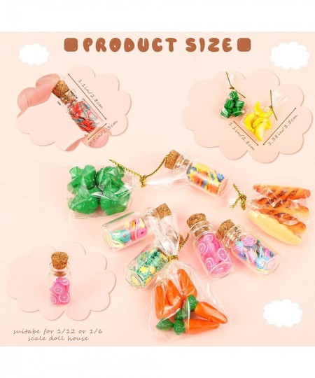 30 Pcs Cute Miniature Dollhouse Food Jar Glass Bottle Mini Dollhouse Accessories 1: 12 Doll Miniature Toys Miniature Dollhous...