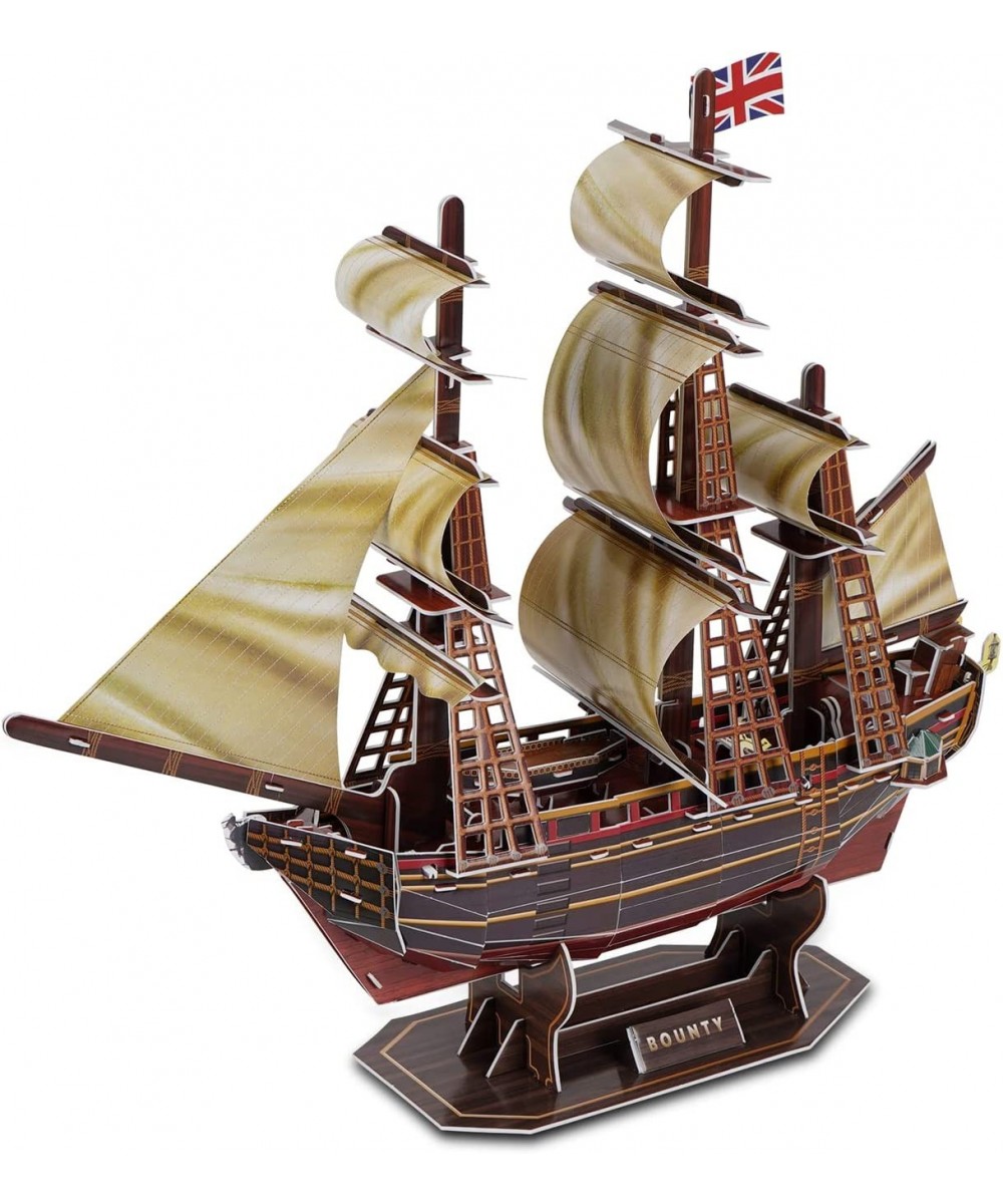 3D Puzzles for Kids Bounty Ship Sailboat Model Kit Fun Learning Toy DIY Craft 3-D Jigsaw Puzzle Desk Toy Hobbies Family Decor...