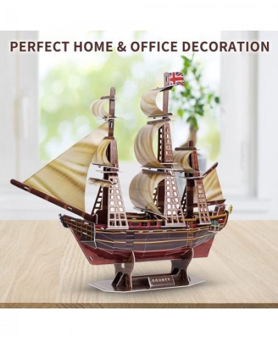 3D Puzzles for Kids Bounty Ship Sailboat Model Kit Fun Learning Toy DIY Craft 3-D Jigsaw Puzzle Desk Toy Hobbies Family Decor...