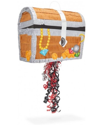 Pull String Treasure Chest Pinata for Kids Pirate Birthday Party Decorations (Small 12 x 10 x 6.5 In) $39.30 - Piñatas