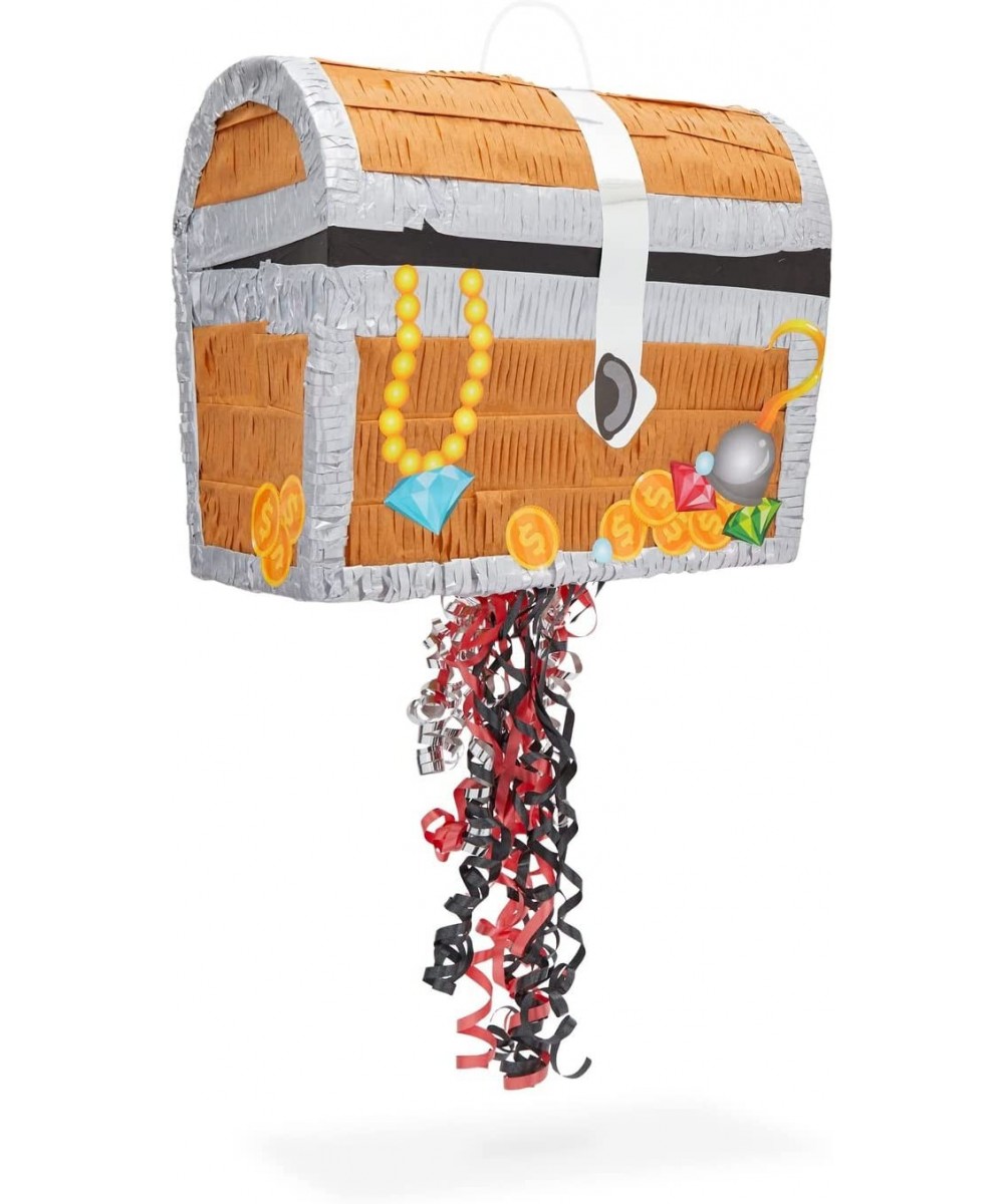 Pull String Treasure Chest Pinata for Kids Pirate Birthday Party Decorations (Small 12 x 10 x 6.5 In) $39.30 - Piñatas