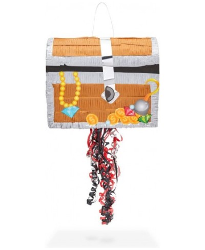 Pull String Treasure Chest Pinata for Kids Pirate Birthday Party Decorations (Small 12 x 10 x 6.5 In) $39.30 - Piñatas