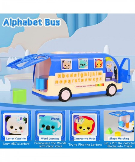 Learning & Educational Toys of VIPointStar Fun School Bus Toys for Toddlers Interactive 123s & ABC Learning for Toddlers Alph...