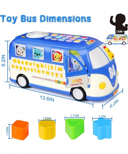 Learning & Educational Toys of VIPointStar Fun School Bus Toys for Toddlers Interactive 123s & ABC Learning for Toddlers Alph...