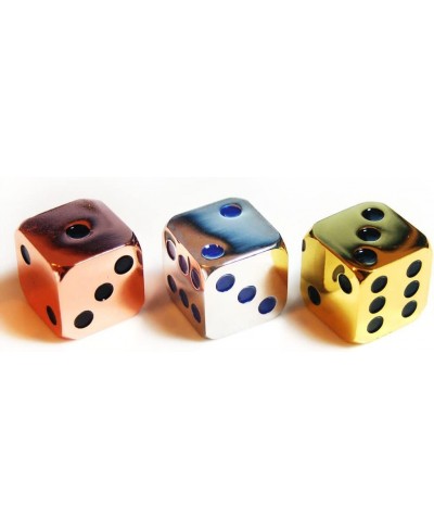 3Pcs D6 16mm Metal Alloy Custom & Unique Dice - Highly Polished Premium Edition (Gold Sliver Bronze) $30.21 - Game Accessories