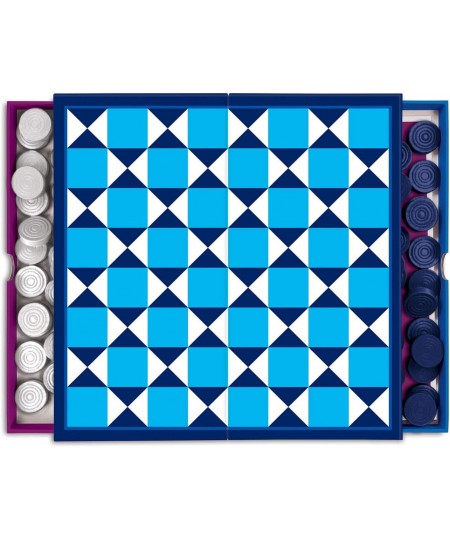 Jonathan Adler 2-in-1 Travel Game Set Checkers and Backgammon – Perfect for Game Night – Chic Portable Travel Board Games Fea...