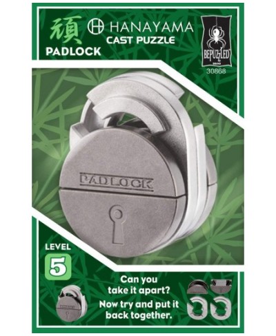 Padlock Hanayama Cast Metal Brain Teaser Puzzle (Level 5) Puzzles For Kids & Adults Ages 12 & Up Green $16.59 - Brain Teaser ...