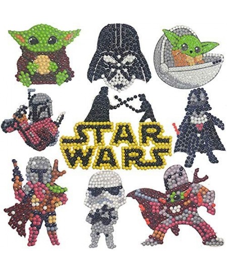 5D DIY Kids Diamond Painting Stickers Kits for Kids Diamond Art Mosaic Stickers for Star Cool Wars by Numbers Kits Digital Di...