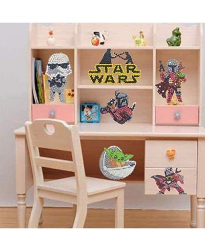 5D DIY Kids Diamond Painting Stickers Kits for Kids Diamond Art Mosaic Stickers for Star Cool Wars by Numbers Kits Digital Di...