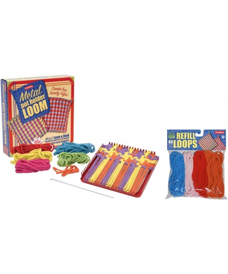 Metal Pot Holder Loom Kit & 40 Loop Refills Gift Set Bundle (Colors May Vary) $50.51 - Craft Kits