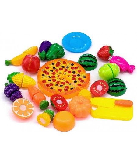 Kitchen Toy Food 24Pcs Plastic Fruit Vegetable Kitchen Cutting Toy Set Kids Toys $22.64 - Toy Kitchen Products