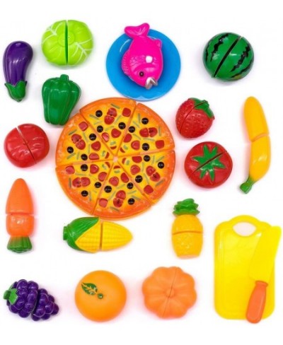 Kitchen Toy Food 24Pcs Plastic Fruit Vegetable Kitchen Cutting Toy Set Kids Toys $22.64 - Toy Kitchen Products