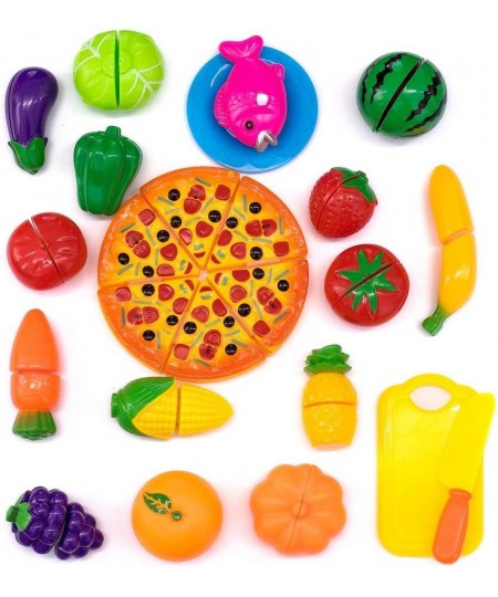 Kitchen Toy Food 24Pcs Plastic Fruit Vegetable Kitchen Cutting Toy Set Kids Toys $22.64 - Toy Kitchen Products