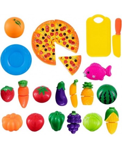 Kitchen Toy Food 24Pcs Plastic Fruit Vegetable Kitchen Cutting Toy Set Kids Toys $22.64 - Toy Kitchen Products