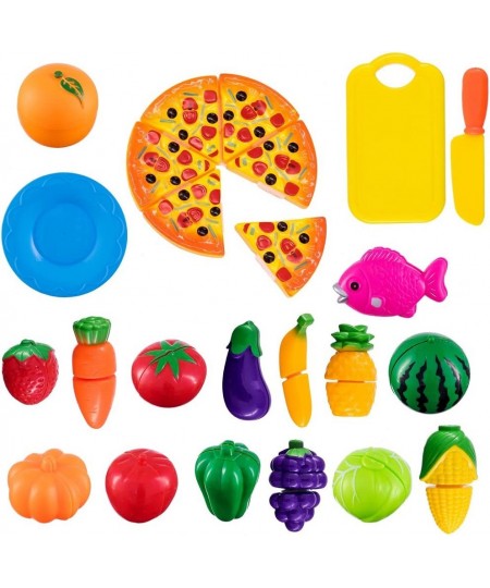 Kitchen Toy Food 24Pcs Plastic Fruit Vegetable Kitchen Cutting Toy Set Kids Toys $22.64 - Toy Kitchen Products