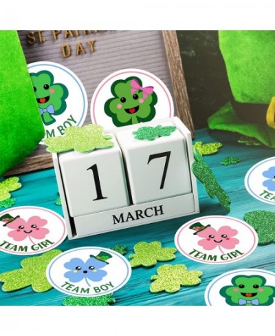 73 Pieces St. Patrick's Day Gender Reveal Stickers Team Boy Team Girl Baby Shower Label Stickers with Gender Reveal Voting Ga...