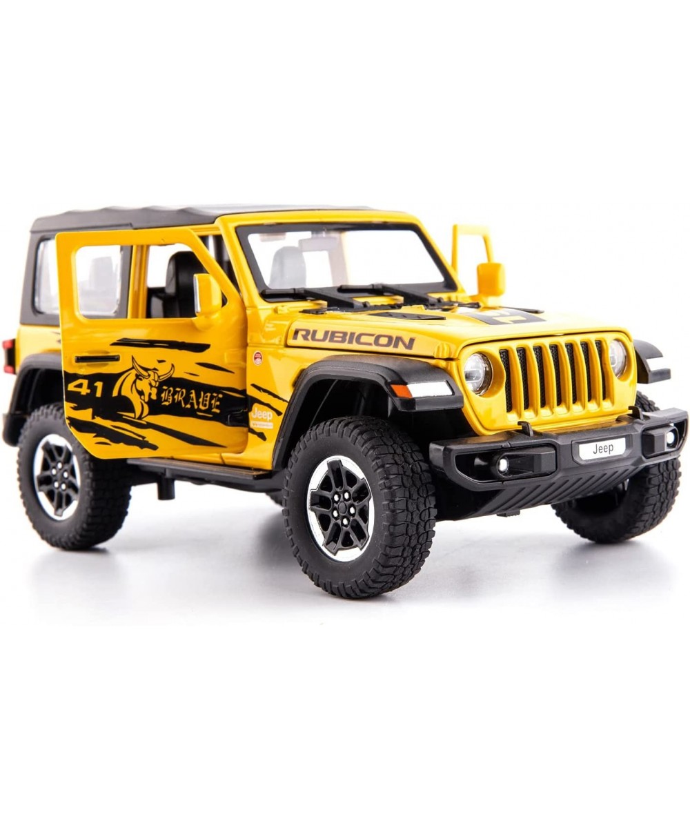 1/20 Scale Wrangler Rubicon Top Diecast Car Model Alloy Pull Back Toy Car with Sound and Light Toy for Boys and Girls Kids (Y...