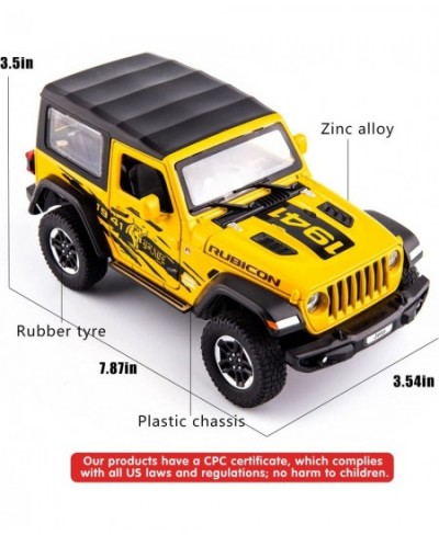 1/20 Scale Wrangler Rubicon Top Diecast Car Model Alloy Pull Back Toy Car with Sound and Light Toy for Boys and Girls Kids (Y...